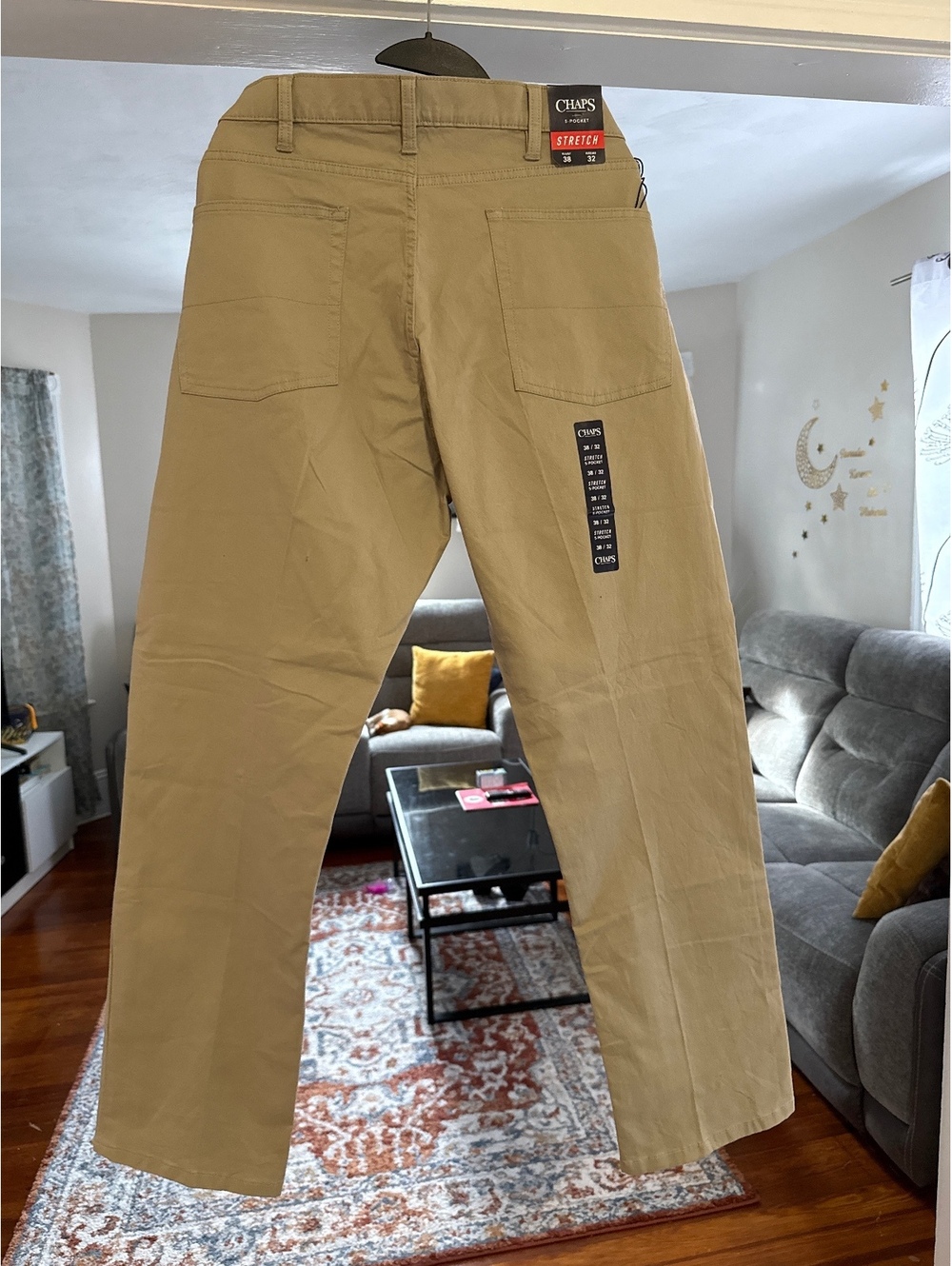 Chaps Men's Straight Khaki Pants, Size 38x32, New with Tag - Picture 4 of 5